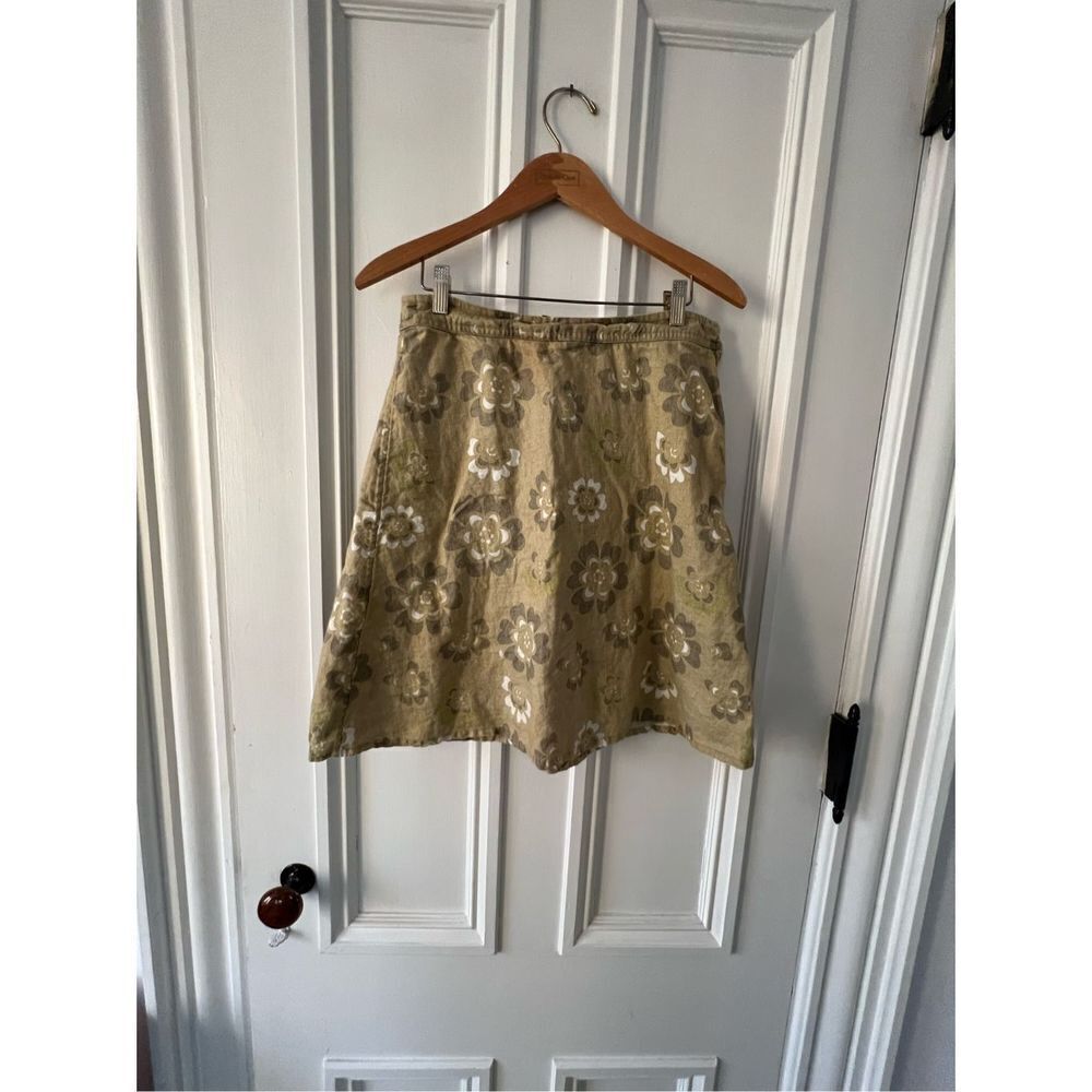 H&M kahaki green floral cotton skirt 6